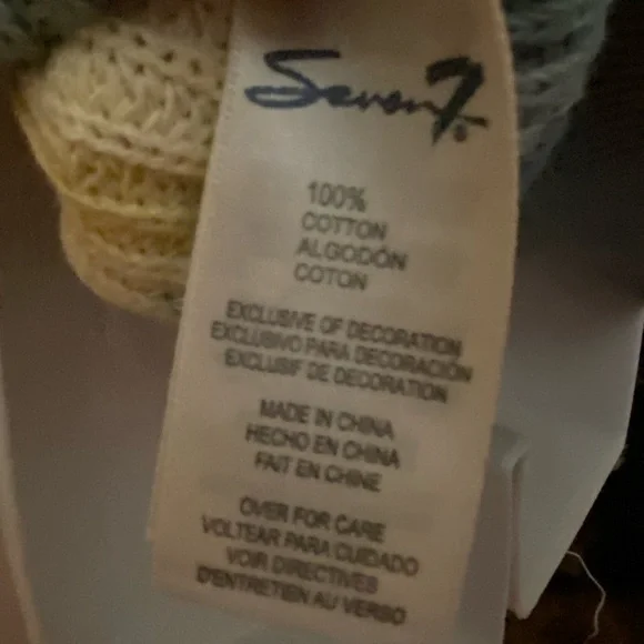 NWT Seven 7 Premium Quality Brand 100% Cotton Sweater Multicolour Size M - Picture 10 of 12